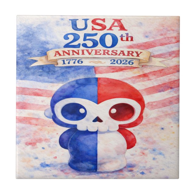 USA 250th Anniversary Ceramic Tile (Front)