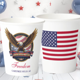 USA 250th Anniversary Event Paper Cups