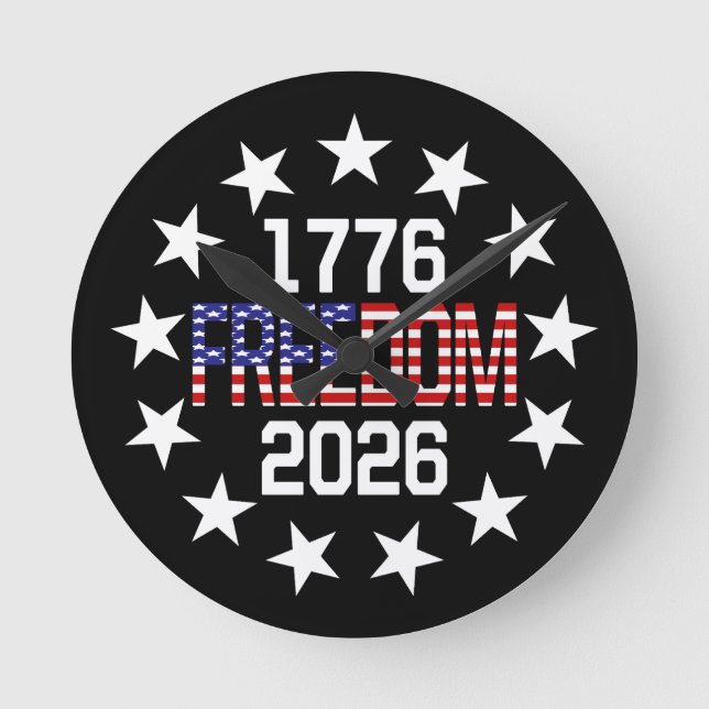 USA 250th Anniversary Freedom Round Clock (Front)