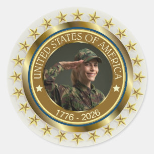 USA 250th Anniversary I Patriotic 1776-2026  Classic Round Sticker