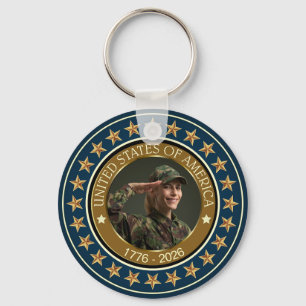 USA 250th Anniversary I Patriotic 1776-2026 Key Ring
