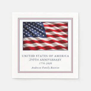 USA 250th Anniversary Modern Patriotic Party Napkin