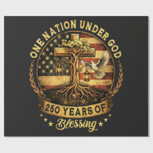 USA 250th Anniversary One Nation Under God Wrapping Paper
