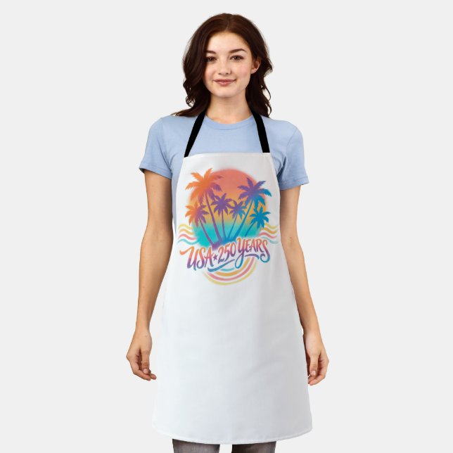 USA 250th anniversary Palm Trees  Apron (Worn)
