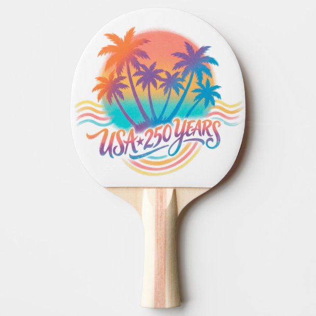 USA 250th anniversary Palm Trees  Ping Pong Paddle (Front)