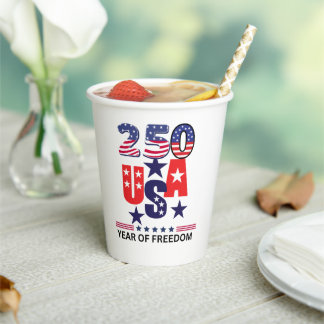 Usa 250th anniversary patriotic 4th of July  Paper Cups