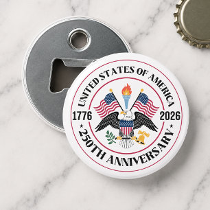 USA 250th Anniversary Patriotic Eagle Emblem Bottle Opener