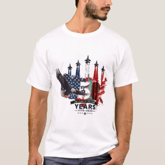 USA 250th Anniversary Patriotic Eagle Fighter Jet  T-Shirt