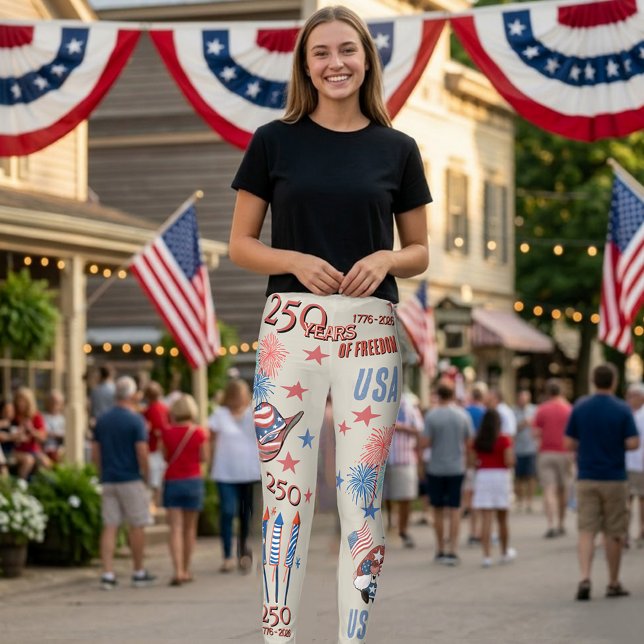 USA 250th Anniversary Patriotic Gnome Leggings (USA 250th Anniversary Patriotic Gnome Leggings)
