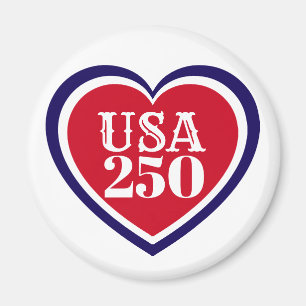USA 250th Anniversary Patriotic Red White Blue Magnet
