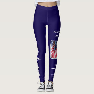 USA 250th Anniversary personalised name yoga Leggings