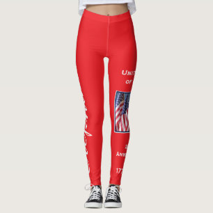 USA 250th Anniversary personalised name yoga Leggings