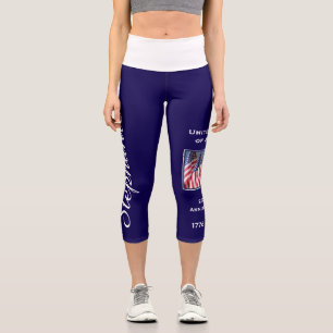 USA 250th Anniversary personalized yoga Capri Leggings