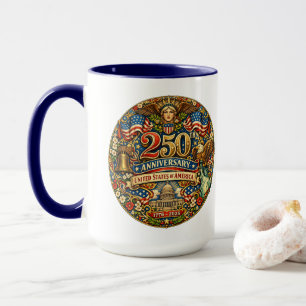 USA 250th Anniversary Retro Vintage Art Nouveau Mug