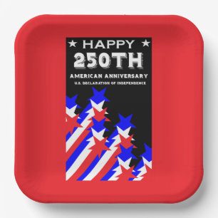 USA 250th Anniversary Semiquincentennial Party Paper Plate