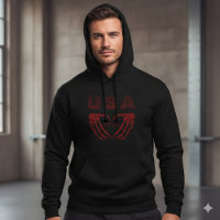 USA 250th Anniversary Skeleton Heart 1776 Hoodie