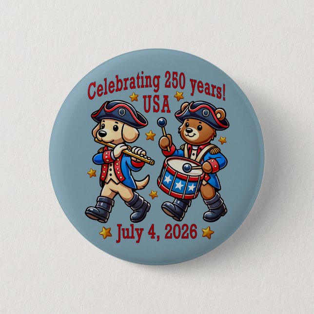 USA 250th Anniversary Souvenir - Patriotic  6 Cm Round Badge (Front)