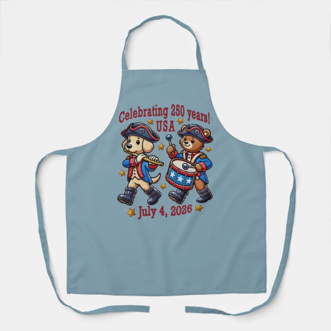 USA 250th Anniversary Souvenir - Patriotic  Apron (Front)