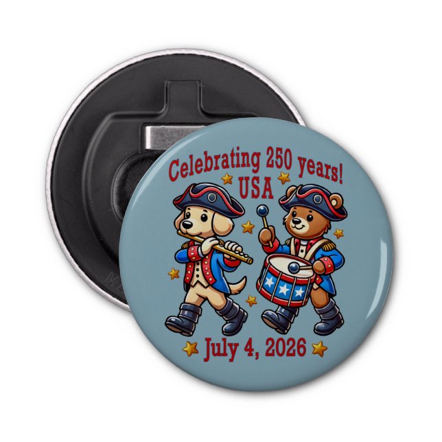 USA 250th Anniversary Souvenir - Patriotic  Bottle Opener (Front)