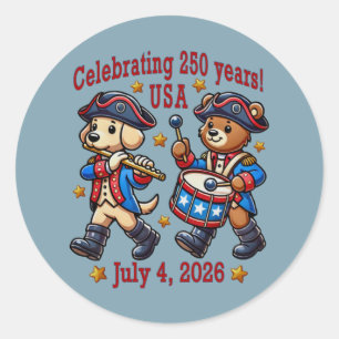 USA 250th Anniversary Souvenir - Patriotic  Classic Round Sticker