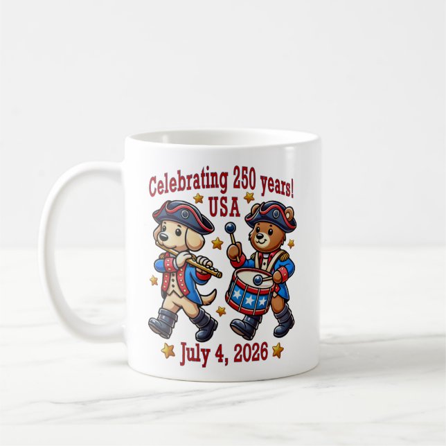 USA 250th Anniversary Souvenir - Patriotic  Coffee Mug (Left)