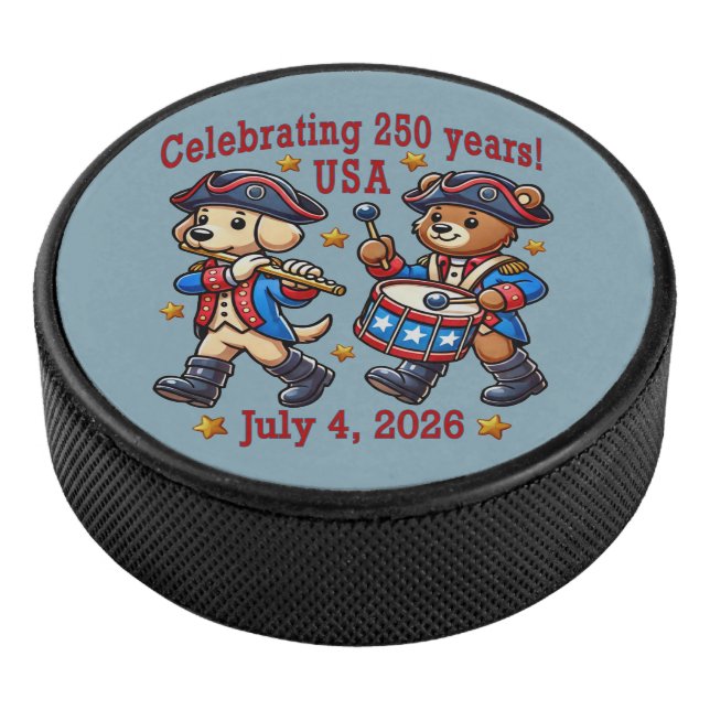 USA 250th Anniversary Souvenir - Patriotic  Hockey Puck (3/4)