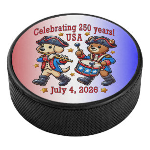 USA 250th Anniversary Souvenir - Patriotic  Hockey Puck