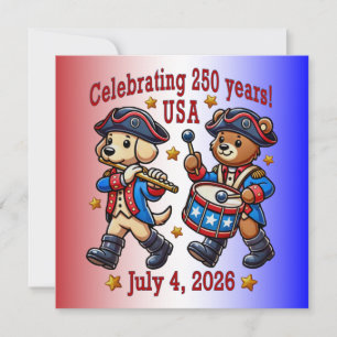 USA 250th Anniversary Souvenir - Patriotic  Invitation