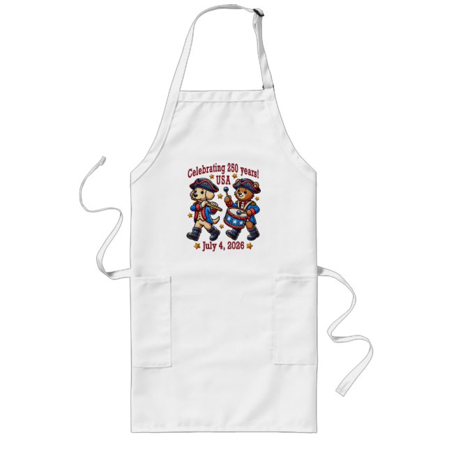 USA 250th Anniversary Souvenir - Patriotic  Long Apron (Front)