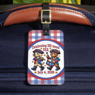 USA 250th Anniversary Souvenir - Patriotic Luggage Tag