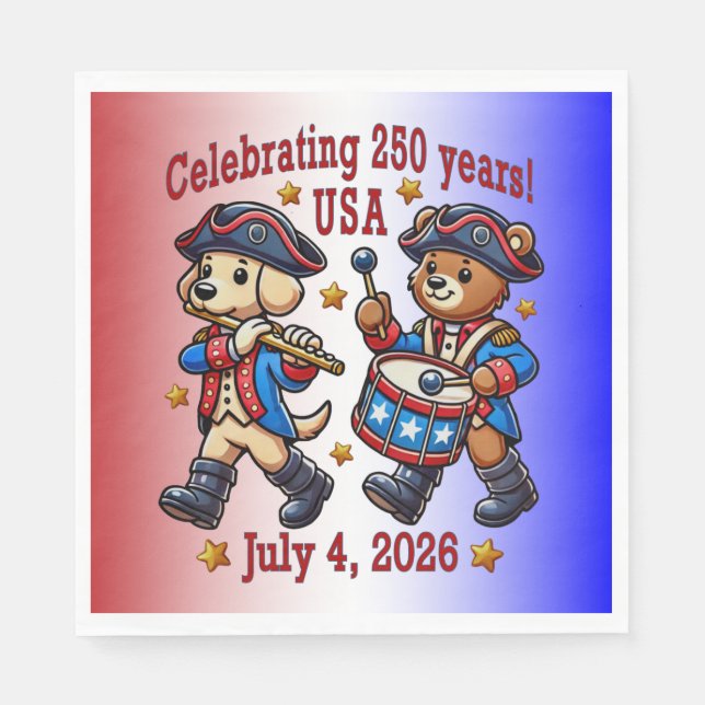 USA 250th Anniversary Souvenir - Patriotic  Napkin (Front)