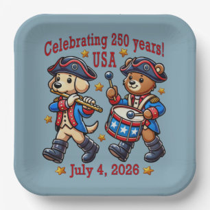 USA 250th Anniversary Souvenir - Patriotic Paper Plate