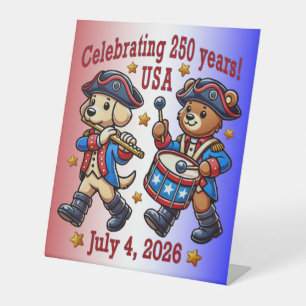 USA 250th Anniversary Souvenir - Patriotic  Pedestal Sign