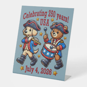 USA 250th Anniversary Souvenir - Patriotic  Pedestal Sign