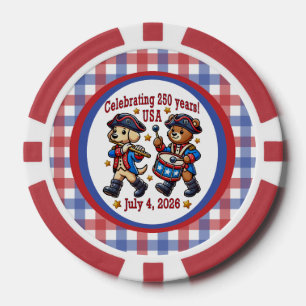 USA 250th Anniversary Souvenir - Patriotic Poker Chips
