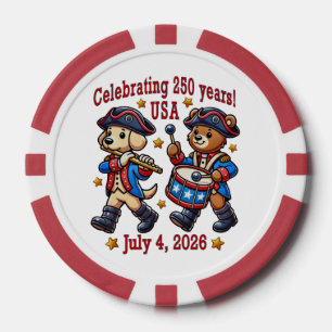 USA 250th Anniversary Souvenir - Patriotic  Poker Chips
