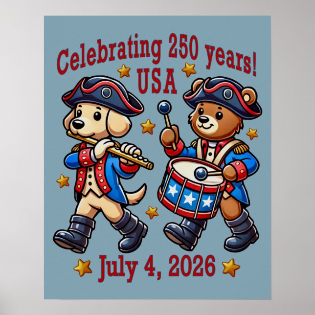 USA 250th Anniversary Souvenir - Patriotic  Poster (Front)