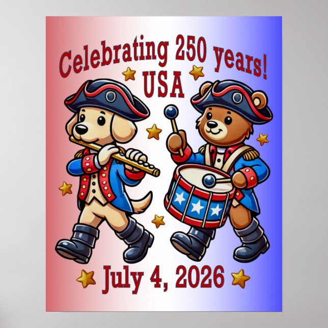 USA 250th Anniversary Souvenir - Patriotic  Poster (Front)