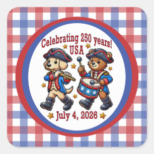 USA 250th Anniversary Souvenir - Patriotic  Square Sticker