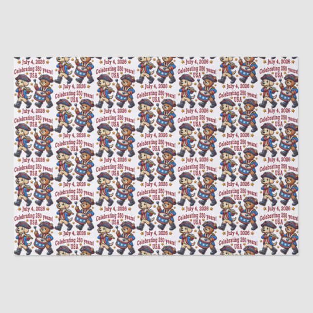 USA 250th Anniversary Souvenir - Patriotic  Tissue Paper (Front)