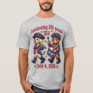 USA 250th Anniversary Souvenir - Patriotic Uniform T-Shirt