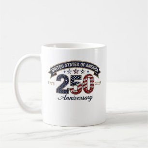 USA 250th Anniversary style Patriotic Coffee Mug