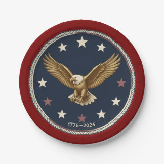 USA 250th Annivesary Round Paper Plates