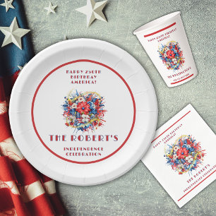 USA 250th Birthday America's Celebration Paper Plate