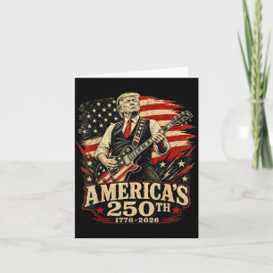 Usa 250th Playing Guitar 4th Of July 250th Card