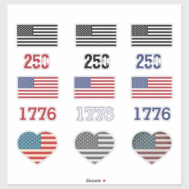 USA 250yr Birthday Sticker Pack (Sheet)