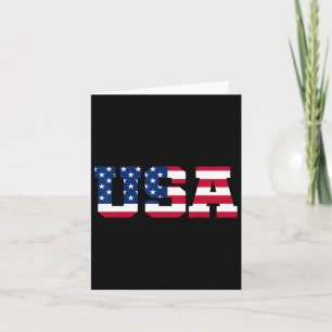 Usa 2 Patriotic American Flag Men Women Kids July Card