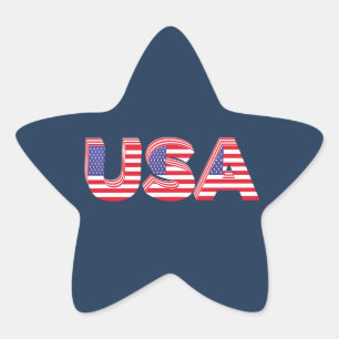 USA 3D design Star Sticker