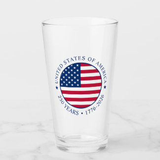 USA 4th July Independence Day 250 Years of Freedom Glass