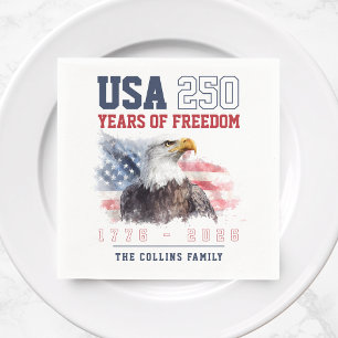USA 4th of July America's 250th Anniversary Party Napkin